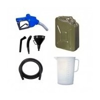 Pistoletai - žarnos - kanistrai - piltuvai kurui ir skysčiams